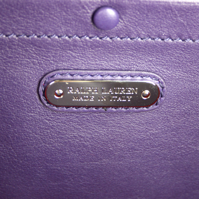 Bolso de mano Ralph Lauren Ricky modelo grande en cuero violeta - Detail D5