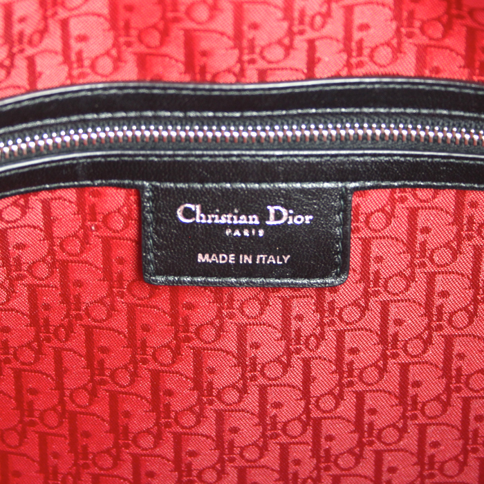 Bolso de mano Dior Lady Dior talla XL en cuero cannage negro - Detail D4