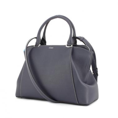 Bolso de mano Cartier modelo pequeño en cuero azul gris