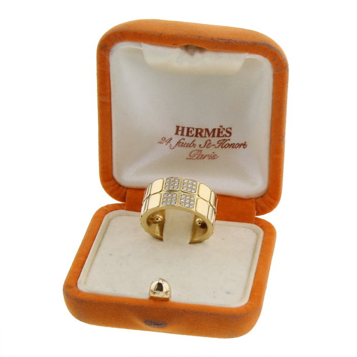 Anello Hermes in oro giallo e diamanti - Detail D2