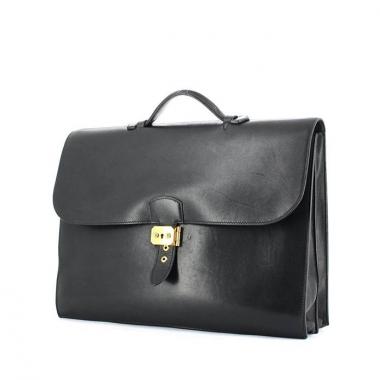 Porta-documentos Hermes Sac à dépêches en cuero box negro