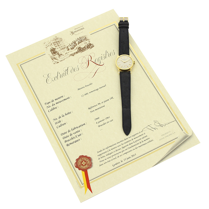 Patek Philippe Calatrava watch in yellow gold Ref:  96 Circa  1961 - Detail D3