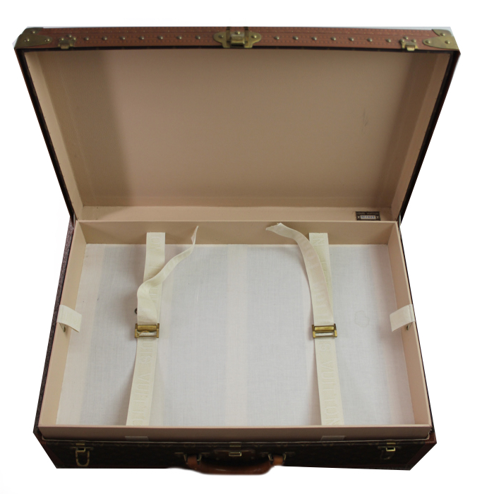 Louis Vuitton Alzer suitcase in monogram canvas and natural leather - Detail D2