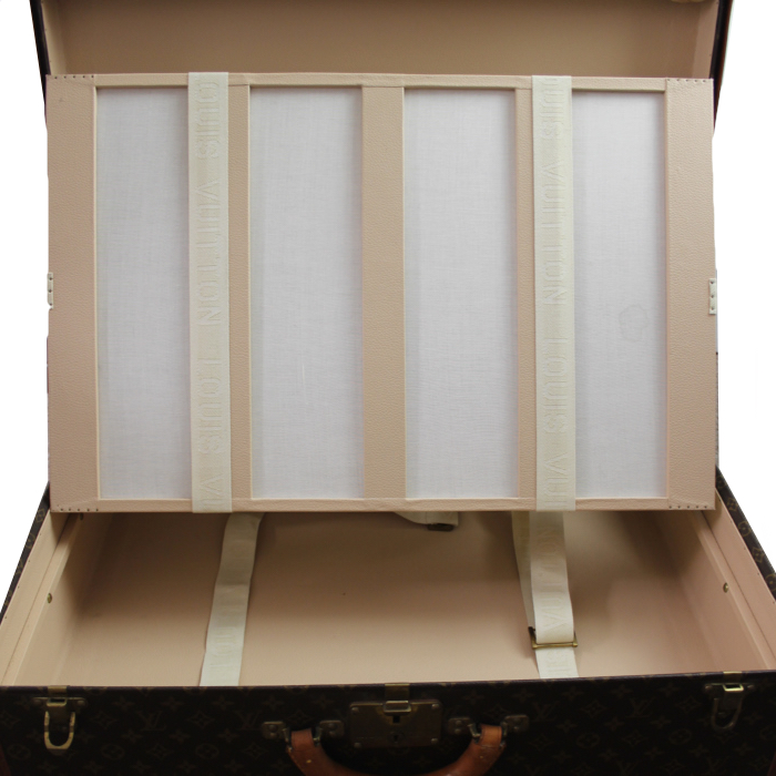 Valise Louis Vuitton Alzer en toile monogram et cuir naturel - Detail D3