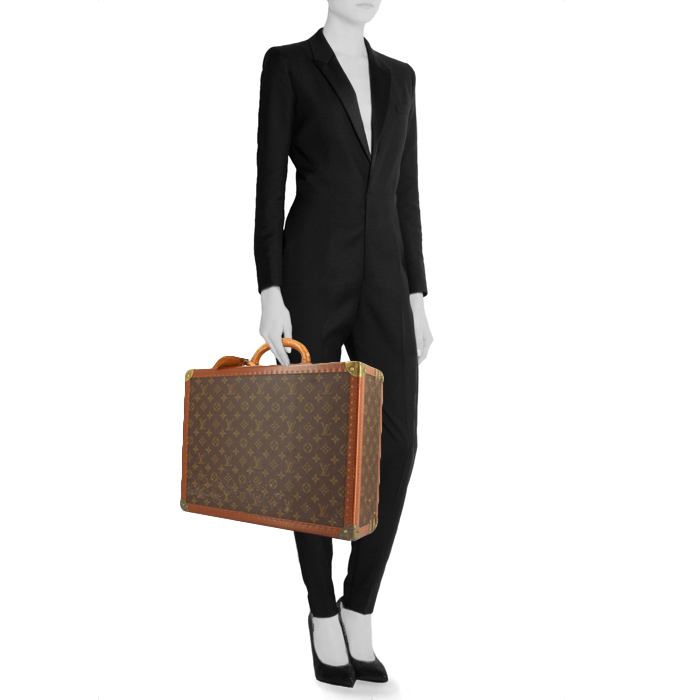 Louis Vuitton Cotteville suitcase in monogram canvas and natural leather - Detail D1