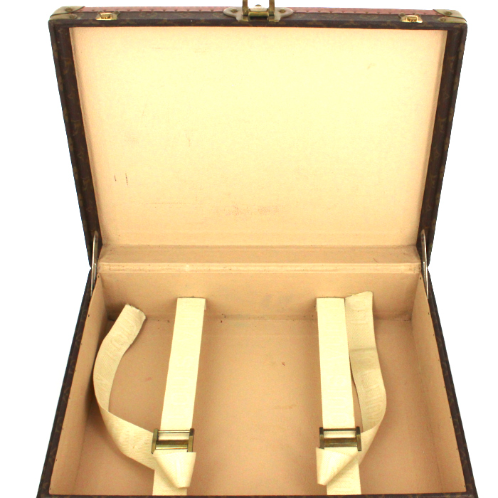 Maleta Louis Vuitton Cotteville en lona Monogram y cuero natural - Detail D2