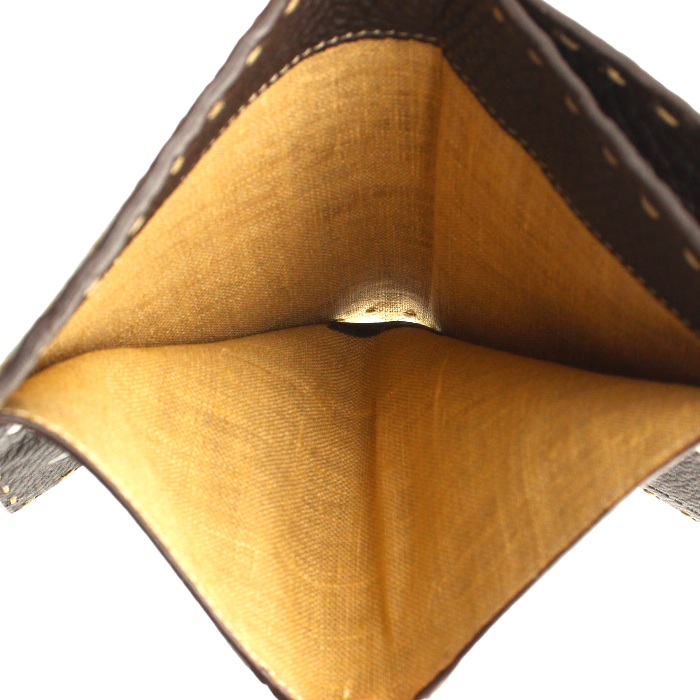Portefeuille Fendi Selleria en cuir marron - Detail D2
