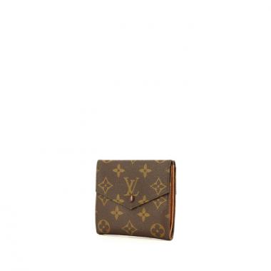 Portefeuille Louis Vuitton Elise en toile monogram et cuir marron