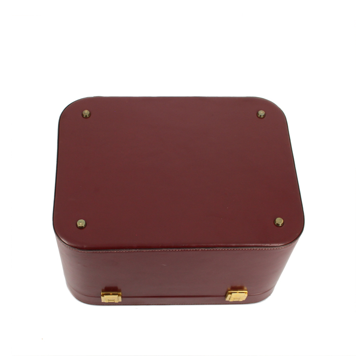 Vanity case in burgundy leather - Detail D3