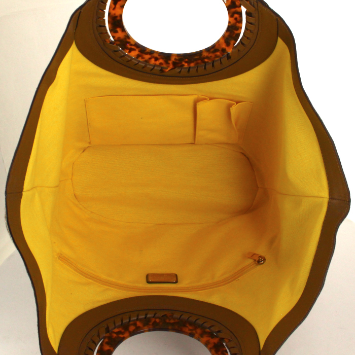 Shopping bag in vimini beige e marrone - Detail D2