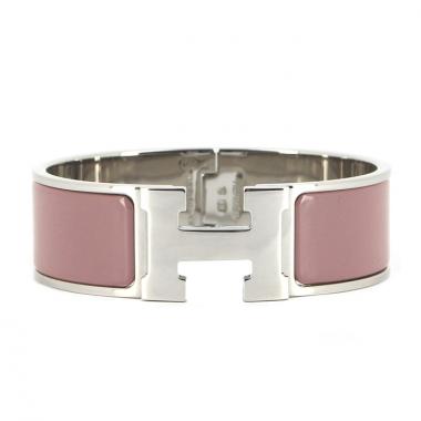 Hermes Clic Clac opening large model bracelet in palladium and enamel