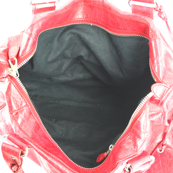 Balenciaga handbag in red leather - Detail D2