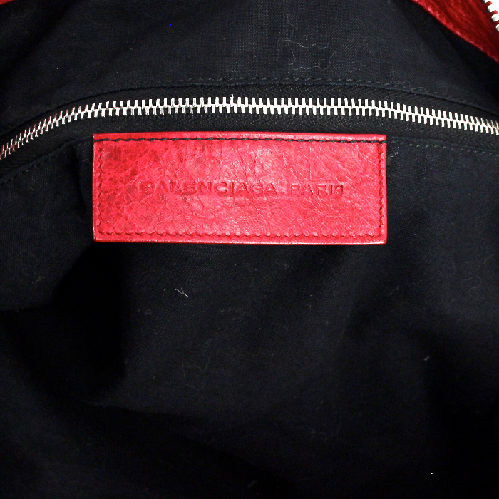 Balenciaga handbag in red leather - Detail D3