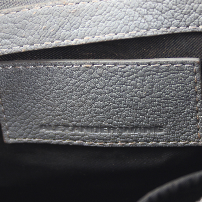 Borsa in pelle grigia - Detail D4
