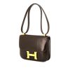 Borsa Hermes Constance in pelle box marrone cioccolato - 00pp thumbnail