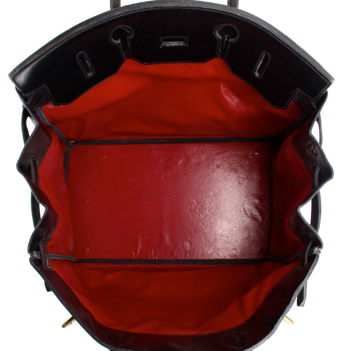 Hermes Haut à Courroies - Travel Bag travel bag in black box leather - Detail D2