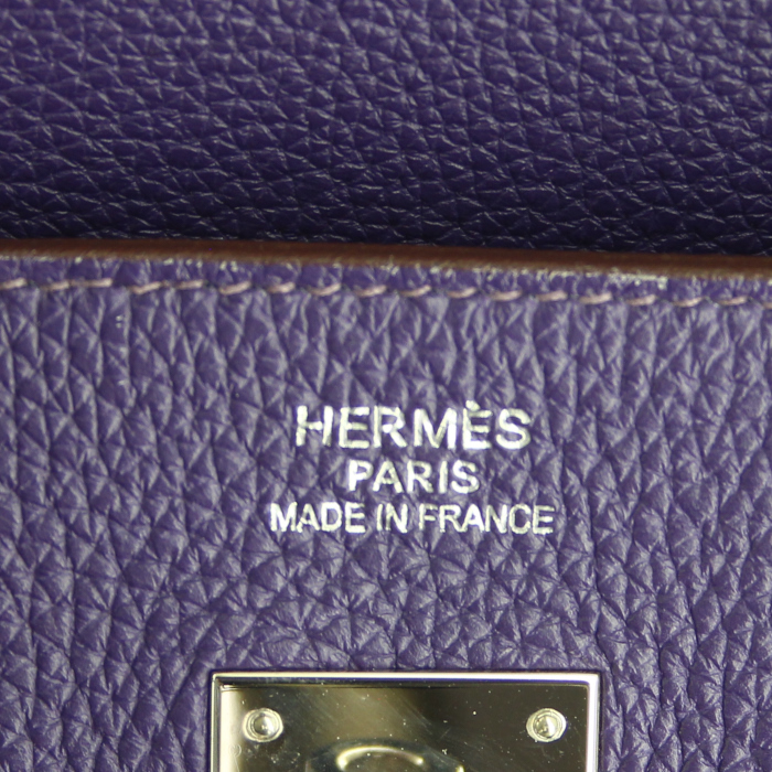 Hermes Birkin 35 cm handbag in Iris purple togo leather - Detail D3