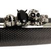 Minaudière in pelle nera con decoro di borchie - Detail D4 thumbnail