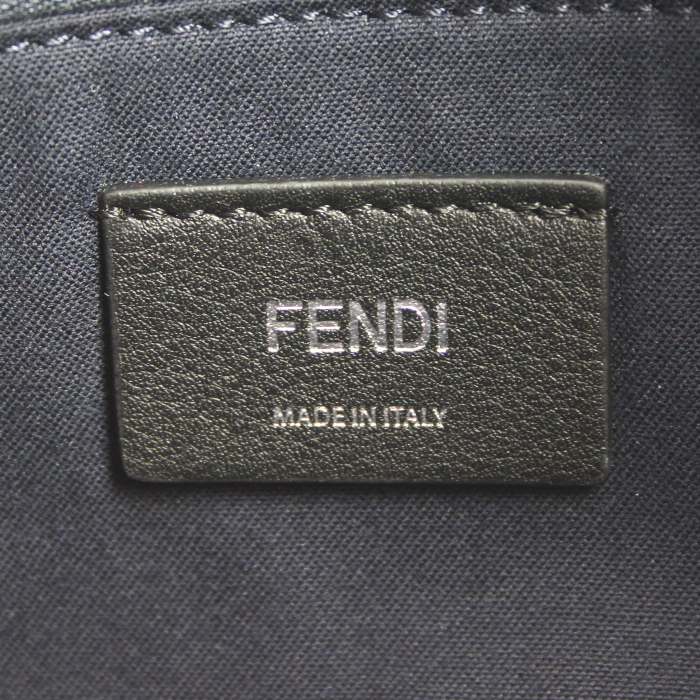 Fendi handbag in black, pink and taupe tricolor leather - Detail D5