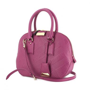 Borsa Orchad in pelle rosa fucsia con decori geometrici