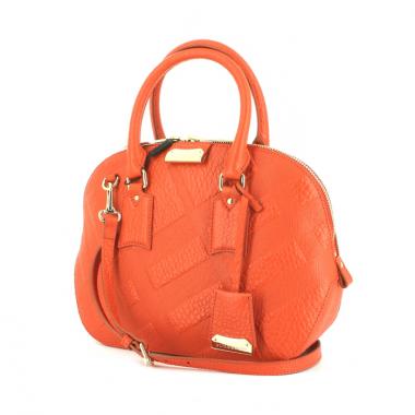 Borsa Orchad in pelle arancione con decori geometrici