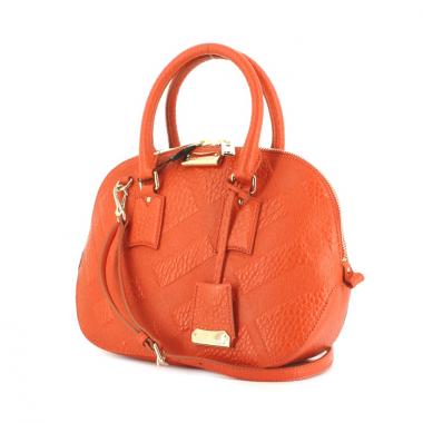 Borsa Orchad in pelle arancione con decori geometrici