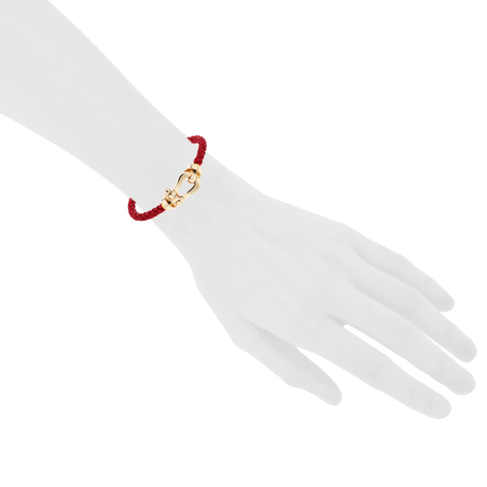 Bracciale Fred Force 10 modello grande in oro rosa,  oro giallo e acciaio rosso - Detail D1