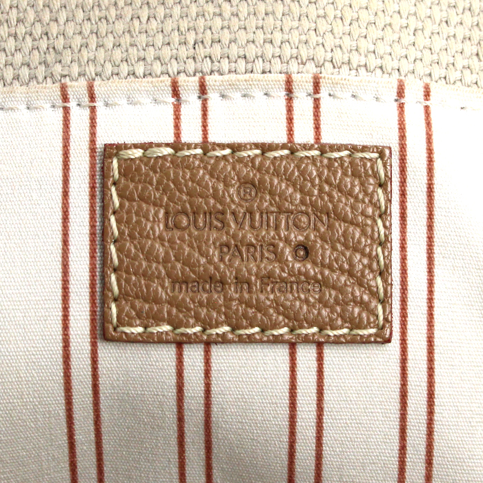 Borsa Louis Vuitton Trianon Neverfull in tela e pelle beige - Detail D3