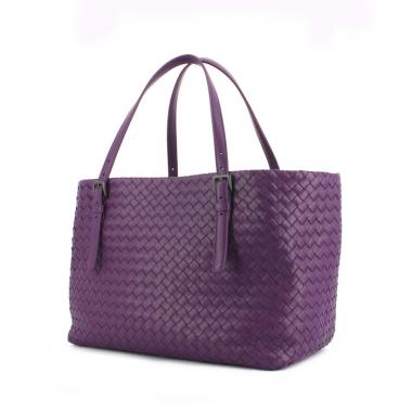 Sac à main Bottega Veneta Byzantine en cuir tressé violet