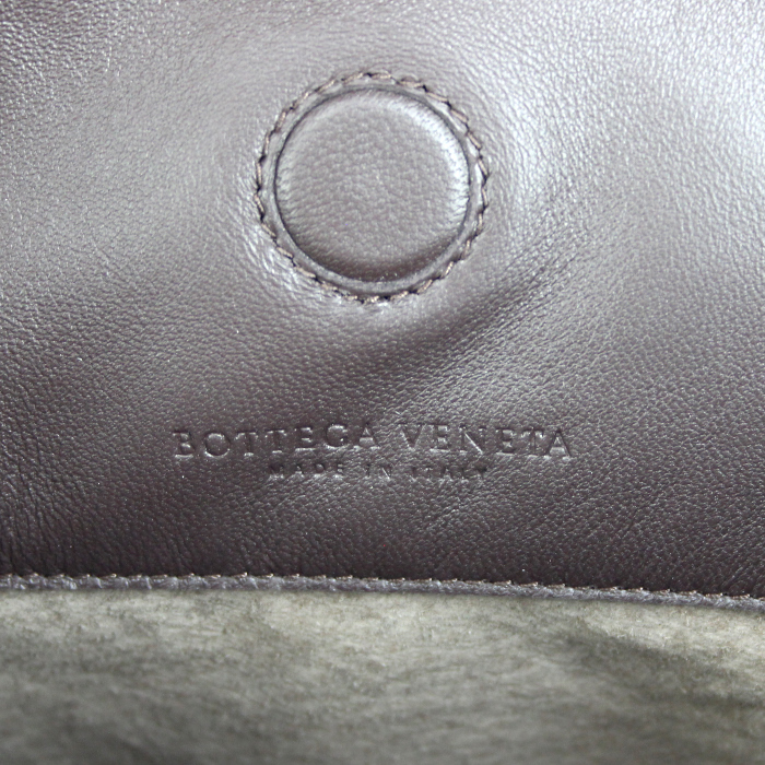 Bolso de mano Bottega Veneta Campana en cuero trenzado marrón - Detail D3