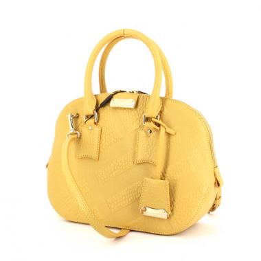 Borsa Orchad in pelle gialla con decori geometrici