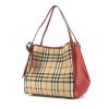 Burberry handbag in beige Haymarket canvas and red leather - 00pp thumbnail