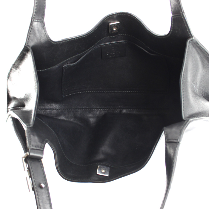 Gucci Vintage handbag in black leather - Detail D2