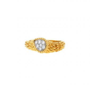 Sortija Boucheron Serpent Bohème modelo mediano en oro amarillo,  platino y diamantes Sortija Boucheron Serpent Bohème modelo mediano en oro amarillo,  platino y diamantes