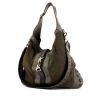 Gucci Jackie handbag in khaki suede and grey leather - 00pp thumbnail