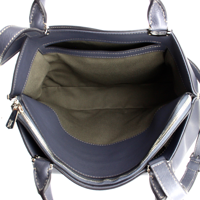 Cartier C De Cartier small model handbag in grey blue leather - Detail D3