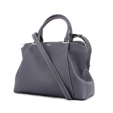 Sac à main Cartier C De Cartier petit modèle en cuir bleu-gris