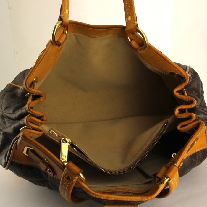 Borsa Louis Vuitton in tela monogram e pelle naturale - Detail D2