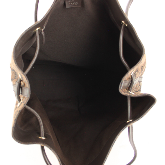 Sac cabas Gucci en toile monogram marron - Detail D2