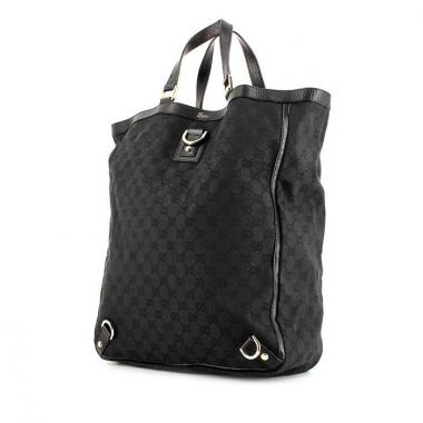 Sac cabas Gucci en toile monogram uni-ton noir mat et cuir noir