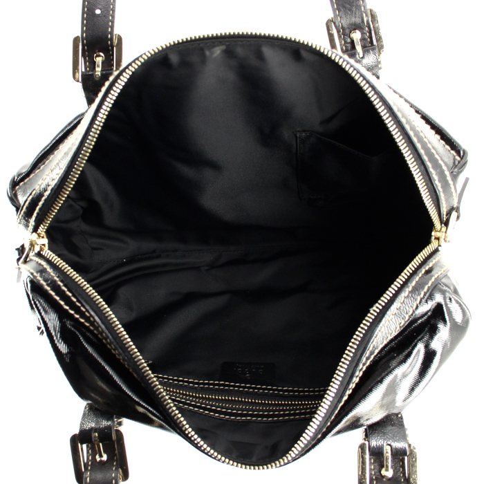 Sac à main Gucci en cuir noir - Detail D2