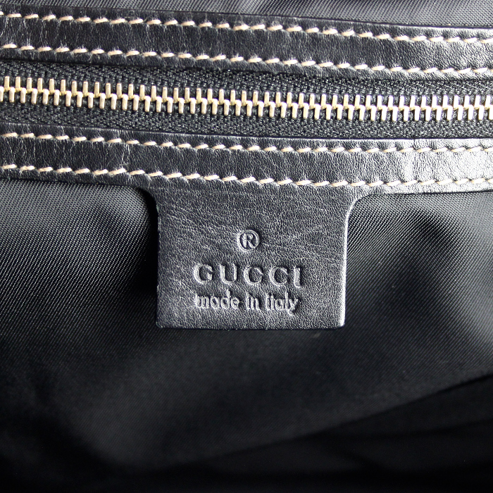 Sac à main Gucci en cuir noir - Detail D3