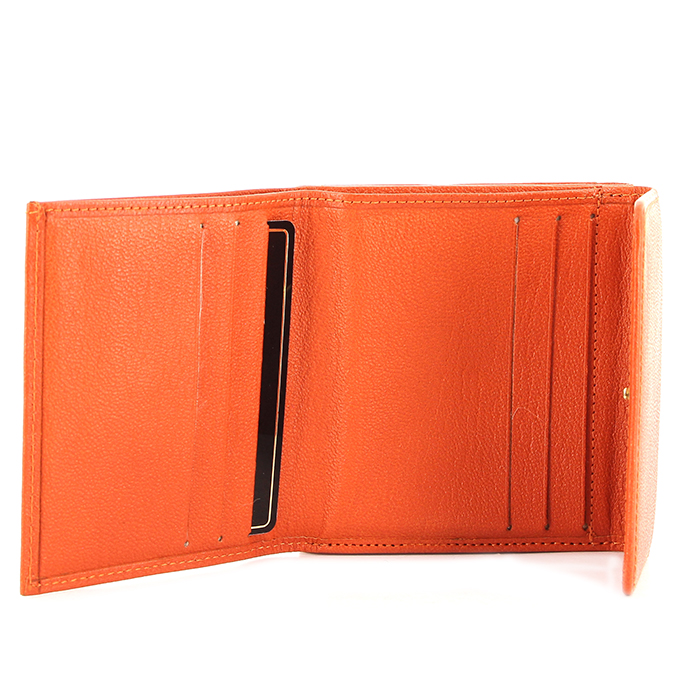 Chanel wallet in orange leather - Detail D1