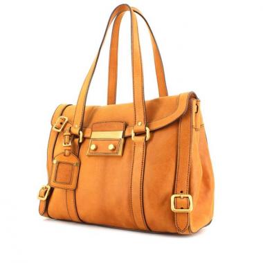Bolso de mano Prada en cuero color oro