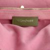 Yves Saint Laurent Muse Two small handbag in brown leather and pink canvas - Detail D4 thumbnail