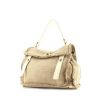Yves Saint Laurent Muse Two medium model handbag in beige canvas and white leather - 00pp thumbnail