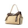 Yves Saint Laurent Muse medium model handbag in brown and grey leather and beige suede - 00pp thumbnail