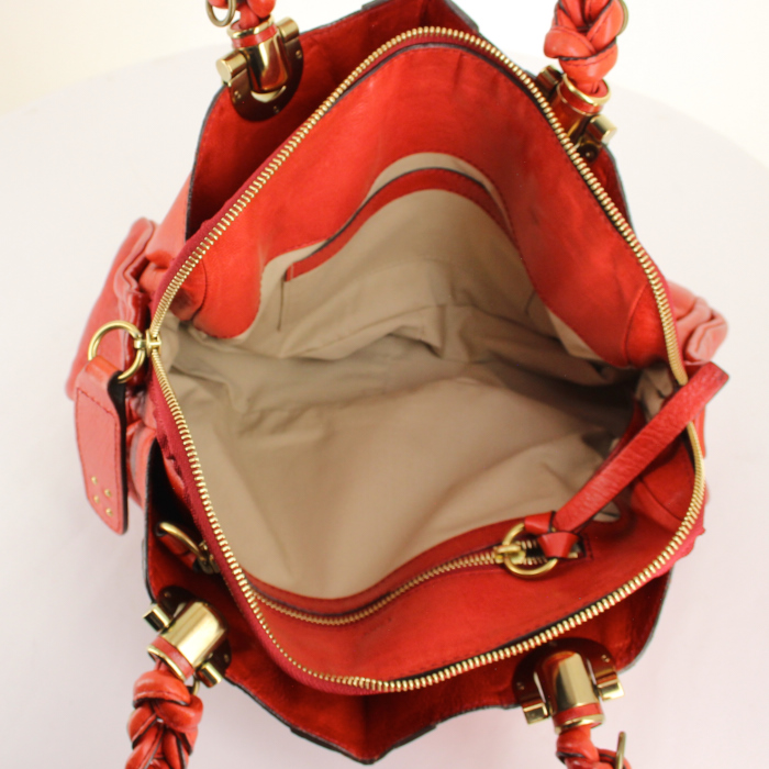 Bolso de mano Chloé en cuero rojo - Detail D3