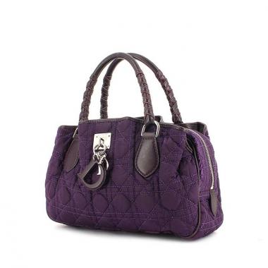 Dior handbag in purple canvas cannage and purple leather