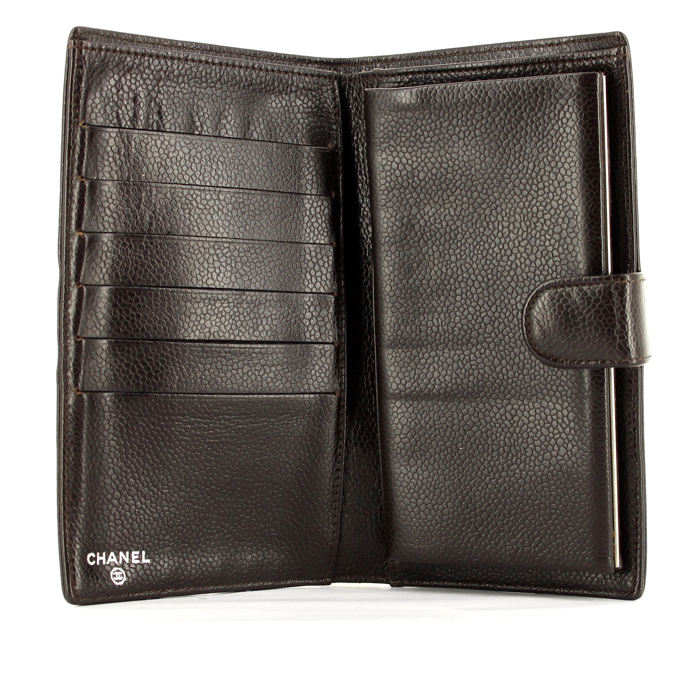 Chanel wallet in brown grained leather - Detail D1
